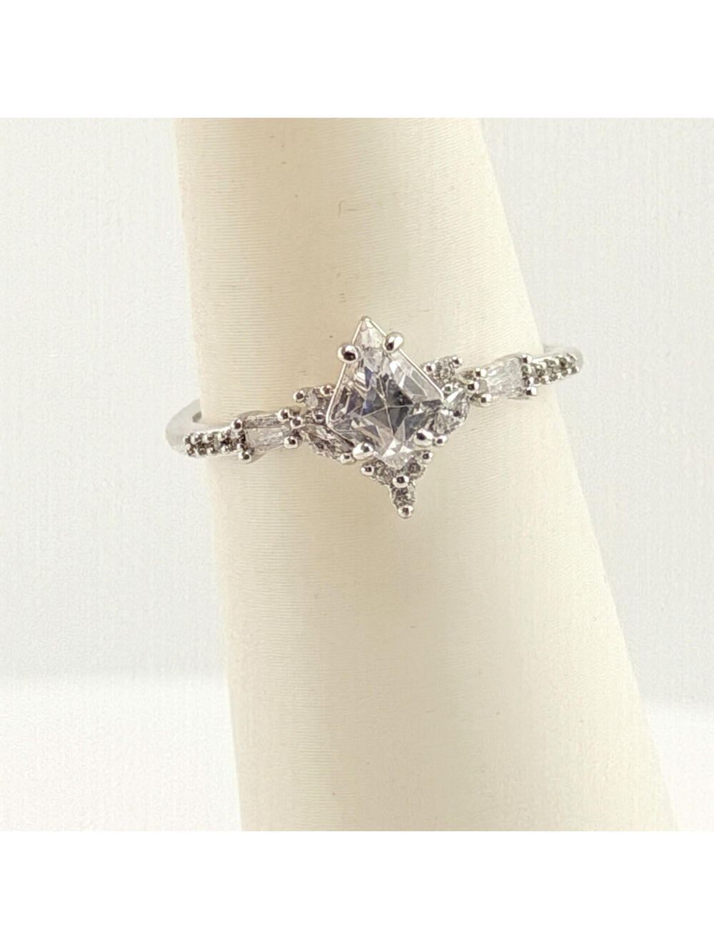 Bomb Party Ring Size 10  "Just Dazzle Me" RBP7443 Clear CZ on Rhodium Plating